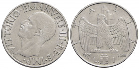 Vittorio Emanuele III (1900-1943) - Lira - 1939 XVIII Impero - Ac Pag. 793; Mont. 226 Magnetica Asse spostato 40° - SPL+