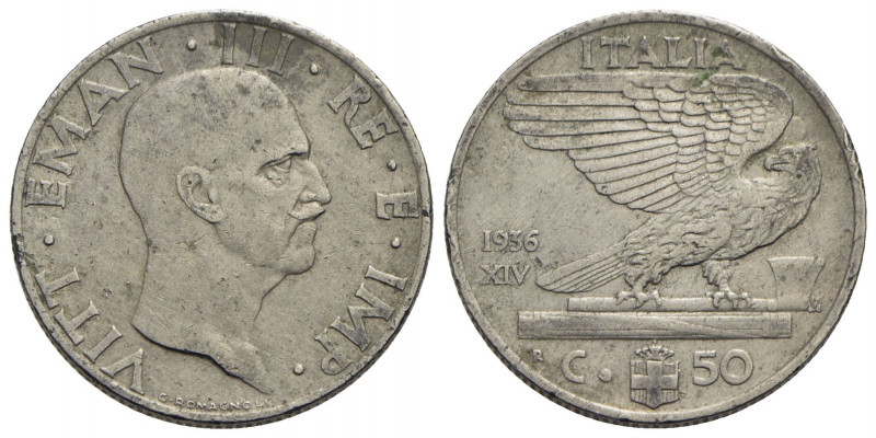 Vittorio Emanuele III (1900-1943) - 50 Centesimi - 1936 XIV Impero - NI R Pag. 8...