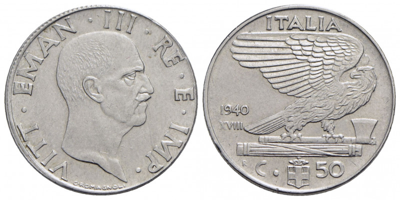 Vittorio Emanuele III (1900-1943) - 50 Centesimi - 1940 XVIII - Ac Pag. 823a; Mo...