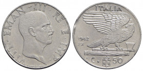 Vittorio Emanuele III (1900-1943) - 50 Centesimi - 1942 XX Impero - Ac Pag. 825; Mont. 270 Segno dell'estrattore al bordo - BB-SPL