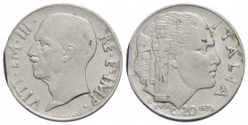 Vittorio Emanuele III (1900-1943) - 20 Centesimi - 1939 XVIII Impero - Ac Pag. 857; Mont. 313 Antimagnetica Segno dell'estrattore al bordo - BB+