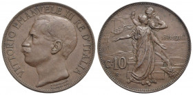 Vittorio Emanuele III (1900-1943) - 10 Centesimi - 1911 Cinquantenario - CU Pag. 863; Mont. 324 - SPL+