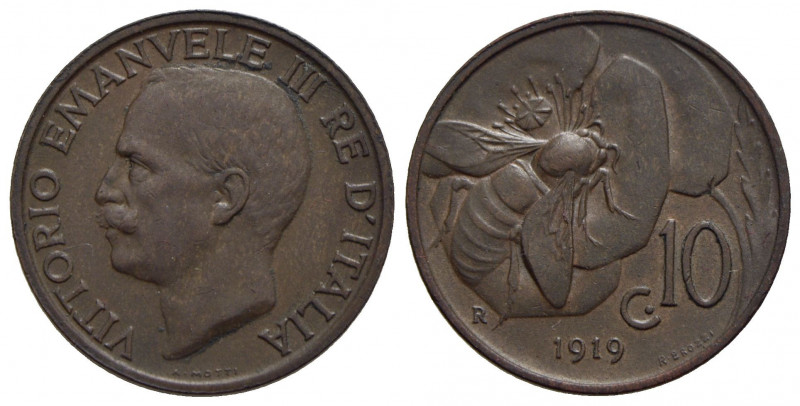 Vittorio Emanuele III (1900-1943) - 10 Centesimi - 1919 Ape - CU RR Pag. 864; Mo...