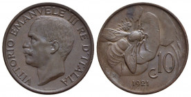 Vittorio Emanuele III (1900-1943) - 10 Centesimi - 1921 Ape - CU Pag. 866; Mont. 330 - FDC