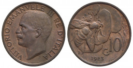 Vittorio Emanuele III (1900-1943) - 10 Centesimi - 1923 Ape - CU Pag. 868; Mont. 332 Rame rosso - FDC