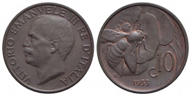 Vittorio Emanuele III (1900-1943) - 10 Centesimi - 1933 Ape - CU Pag. 878; Mont. 342 Rame rosso - FDC