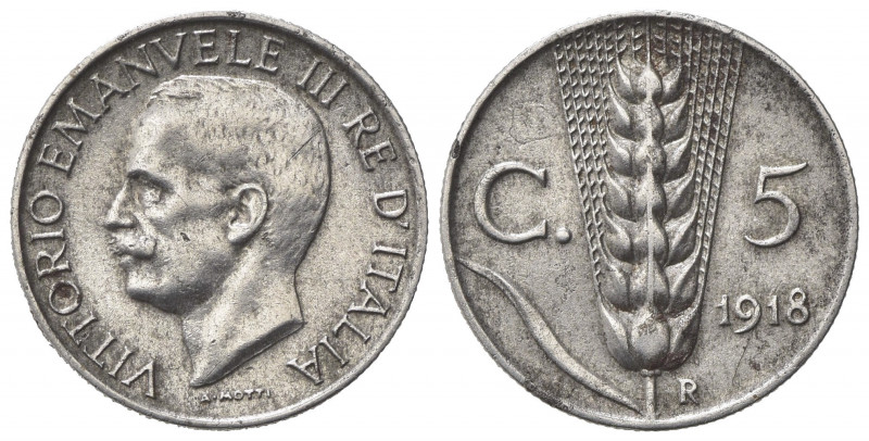 Vittorio Emanuele III (1900-1943). 5 Centesimi 1918 (17mm, 1.97g). Roma. Pagani ...