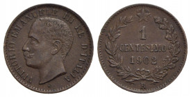 Vittorio Emanuele III (1900-1943) - Centesimo - 1902 Valore - CU RRR Pag. 940; Mont. 413 Colpettini - BB-SPL