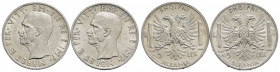 Albania - 5 Lek - 1939 XVII - AG Pag. 992; Mont. 485 Lotto di due monete - SPL+÷qFDC