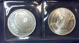 Repubblica Italiana. 1000 Lire 1970 "Roma Capitale" Ag. Folder con monetazione ordinaria e di prova. Gig. P1. FDC