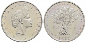 Repubblica Italiana (emissioni in lire) (1946-2001) - 500 Lire - 1986 - Pace - AG Proof - FDC