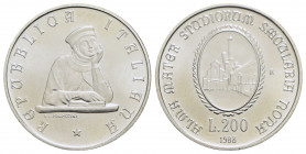 Repubblica Italiana (emissioni in lire) (1946-2001) - 200 Lire - 1988 - Università di Bologna - AG - FDC