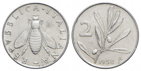 Repubblica Italiana (emissioni in lire) (1946-2001) - 2 Lire - 1958 - IT RR Mont. 7 - SPL-FDC