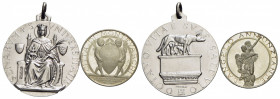 - - Università di Siena con appiccagnolo Gr. 24, 40 mm. Assieme a 1980 Città di Montevarchi Francesco Mochi scultore gr. 16,8, 30 mm - AG Lotto di due...