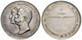 SAVOIA - Umberto I (1878-1900) - Medaglia - 1878 - I Concorso per il Monumento a Vittorio Emanuele II - Busti affiancati a s. - R/ Scritta Opus: Spera...
