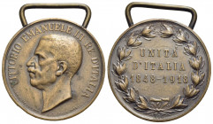 SAVOIA - Vittorio Emanuele III (1900-1943) - Medaglia - 1848-1918 - Unità d'Italia - Testa a s. - R/ Scritta entro corona Opus: Rivalta Ø: 30 mm. - AE...