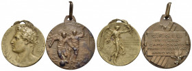 SAVOIA - Vittorio Emanuele III (1900-1943) - Medaglia - 1911 - Touring Club Italiano - Testa a s. - R/ La Vittoria a s. con palma e corona Ø: 26 mm. -...