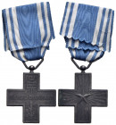 SAVOIA - Vittorio Emanuele III (1900-1943) - Croce - Al merito di guerra Ø: 38 mm. - AE Con nastrino bianco blu - qSPL