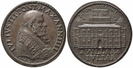 PAPALI. Giulio IV (1572-1585) Medaglia con Villa Giulia anno IV. AE (21,56 g - 33,07 mm). Riconio del Mazio. qFDC