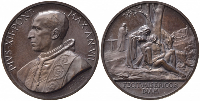 PAPALI. Pio XII (1939-1958). Medaglia anno VII "Fine della seconda guerra mondia...