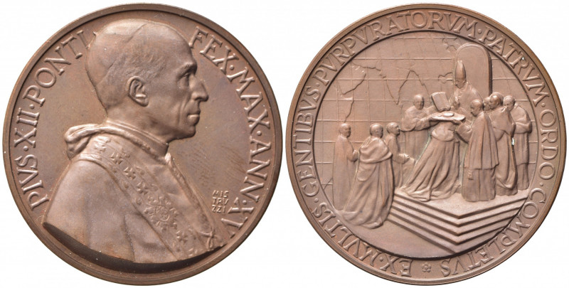 PAPALI. Pio XII (1939-1958). Medaglia anno XV "Concistoro del 1953". AE (33,24 g...