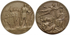 FASCISTE - - Medaglia - 1930 A. VIII - Bimillenario per la morte di Virgilio - Virgilio seduto in trono coronato da angelo in volo - R/ Anchise velato...