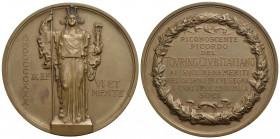 FASCISTE - - Medaglia - 1930 A. VIII - Touring Club italiano ai Benemerenti - Italia elmata di fronte - R/ Scritta entro ghirlanda Opus: Colombo -Lodi...