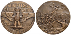 FASCISTE - - Medaglia - 1937 A. XVI - Ministero della Guerra - XX della Vittoria - Aquila Savoia ad ali spiegate su fascio - R/ La Vittoria alata Opus...