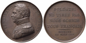 FRANCIA. Medaglia 1815 "CH. FERDINAND DUC DE BERRY". AE (36,7 g - 40,5 mm) Opus Gayrard. qFDC