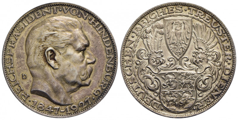GERMANIA - Repubblica di Weimar (1919-1933) - Medaglia - 1927 - Hinderburg Ø: 35...