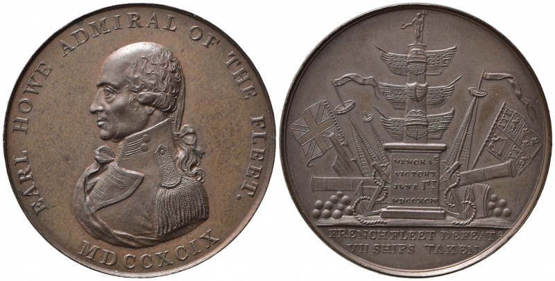 GRAN BRETAGNA. Medaglia 1799 "EARL HOWE ADMIRAL OF THE FLEET". AE (26,26 g - 38 ...