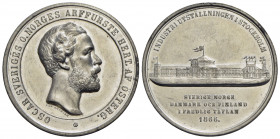 SVEZIA - Oscar I (1844-1859) - Medaglia - 1866 - Esposizione industriale Ø: 44 mm. - (MB g. 34,74) - qFDC