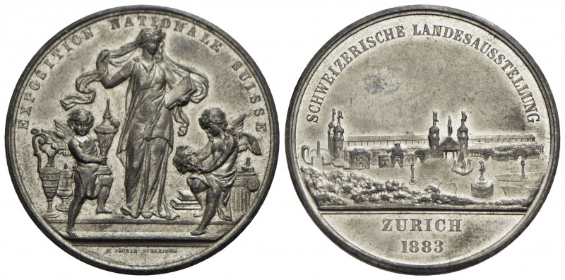 SVIZZERA - ZURIGO - - Medaglia - 1883 - Esposizione nazionale - Figura femminile...