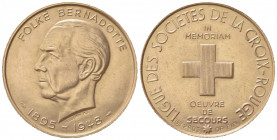 SVIZZERA. Medaglia in memoria di Folke Bernadotte, 1948. Au (34.5mm, 32.32g). SPL