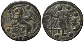 FIRENZE . Tessera mercantile (sec.XIII-XIV). Serie "Androclo e il Leone". AE (5,16 g). BB