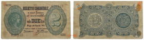 CONSORZIALI - Biglietti Consorziali - 2 Lire - 30/04/1874 - Gav. 3 Dell'Ara/Mirone Residui colla agli angoli al R/ - BB+