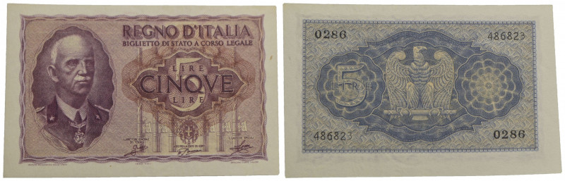 BIGLIETTI DI STATO - Vittorio Emanuele III (1900-1943) - 5 Lire - 1940 - XVIII -...