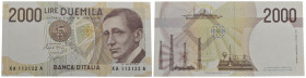 BANCA d'ITALIA - Repubblica Italiana (emissioni in lire) (1946-2001) - 2.000 Lire - Marconi - 12/11/1993 - R Alfa 743sp; Lireuro 60Aa Sostitutiva XA -...