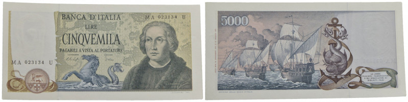 BANCA d'ITALIA - Repubblica Italiana (emissioni in lire) (1946-2001) - 5.000 Lir...