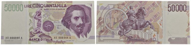 BANCA d'ITALIA - Repubblica Italiana (emissioni in lire) (1946-2001) - 50.000 Li...