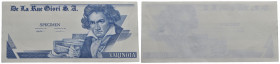 - - De La Rue Giori - Specimen Beethoven D/ colore azzurro e R/ bianco - - FDS