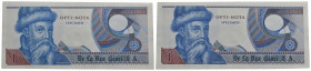 - - De La Rue Giori - Specimen Opti-Nota Gutemberg D/ e R/ uguali - - FDS