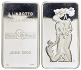 - - Lingotto della Pace - Music for Peace Giugno 2000 in Ag. 925 esemplare n. 0984 Opus: Ugo Riva - (AG g. 100) 4.000 esemplari realizzati da G.D.E. B...