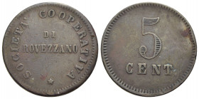 Gettoni - - 5 Centesimi - Società Cooperativa di Rovezzano Firenze - (CU g. 7,1) - BB+