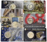 Estere - - - 2 Euro Belgio - Lotto di 7 coincard anni 1994 e dal 2016 al 2019 - - FDC
