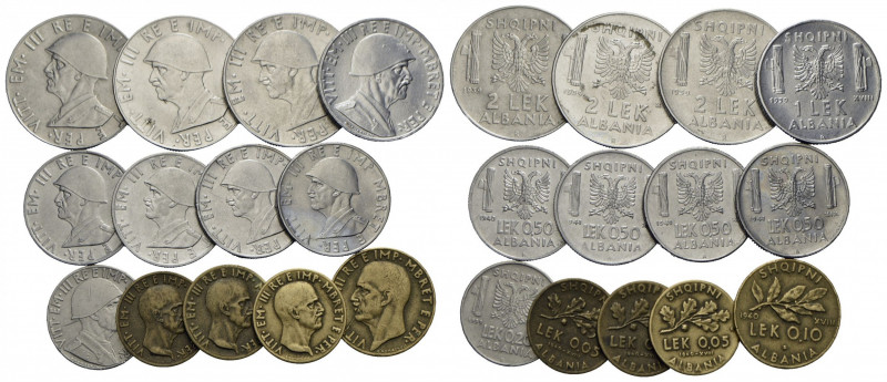 Savoia - Vittorio Emanuele III (1900-1943) - - Albania - Lotto di 13 monete - - ...