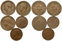SAVOIA. Vittorio Emanuele III (1900-1943). Somalia Italiana. Lotto di cinque monete (da 2 e 4 Bese). MB-BB