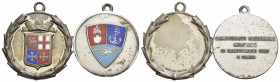 Medaglie - - - Lotto di due medaglie in Ag: Marina Militare (stemmi delle Rep. Marinare: Venezia, Pisa, Genova, Amalfi) gr.13,1 mm 32 e 1963 Camp. Naz...