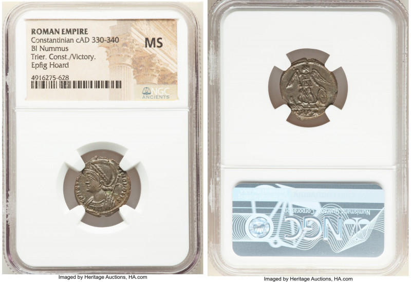 Constantinople Commemorative (ca. AD 330-340). AE3 or BI nummus (18mm, 6h). NGC ...