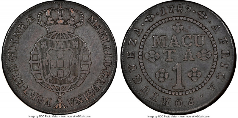 Portuguese Colony. Maria I Macuta 1789 VF35 Brown NGC, KM31. 

HID09801242017...